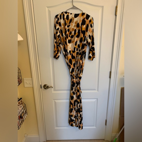 NWOT - Jessica London - Leopard Print Stretch Knit Wrap Maxi Dress - 18 W - Picture 8 of 14